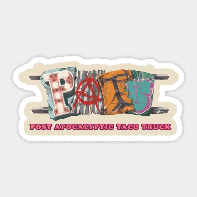 Post Apocalyptic Taco Truck OG Logo Sticker by PattComic